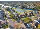 Aerial view of neighborhood near a lake at 388 Westwind Ct, Lake Mary, FL 32746