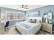 Spacious bedroom with a king-size bed and built-in workspace at 4175 S Atlantic Ave # 4070, New Smyrna Beach, FL 32169