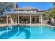 The backyard features a pristine pool, covered patio, and ample space for outdoor gatherings at 9501 Hempel Cove Blvd, Windermere, FL 34786