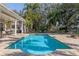 Refreshing pool with brick paver patio is surrounded by palm trees and offers a relaxing outdoor space at 9501 Hempel Cove Blvd, Windermere, FL 34786