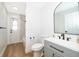 Clean bathroom with gray vanity, toilet, and shower/tub combo at 245 Heronwood Cir, Deltona, FL 32725