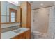 Bathroom with shower, toilet and wood vanity at 117 E Goodheart Ave, Lake Mary, FL 32746