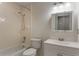 Clean bathroom with tub, toilet and vanity at 117 E Goodheart Ave, Lake Mary, FL 32746