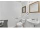 Clean and simple bathroom with pedestal sink and tiled floor at 3235 Abiaka Dr, Kissimmee, FL 34743