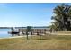 Lakefront dock with access and signage for safety at 7007 Seminole Dr, Belle Isle, FL 32812