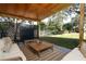 Relaxing covered patio with seating and a view of the backyard at 7007 Seminole Dr, Belle Isle, FL 32812