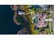 Luxury home on waterfront lot, aerial view at 9122 Bay Point Dr, Orlando, FL 32819