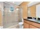 Bathroom with shower and single vanity at 10329 Belfry Cir, Orlando, FL 32832