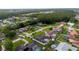 Aerial view showcasing a neighborhood with homes, pools, and green spaces at 2540 Albany Dr, Kissimmee, FL 34758