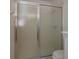 Bathroom with shower stall and frosted glass door at 4029 Marina Isle Dr, Kissimmee, FL 34746