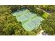 Aerial view of four well-maintained tennis courts at 4108 Downeast Ln, Windermere, FL 34786