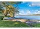 Serene waterfront view with boat and lush foliage at 4108 Downeast Ln, Windermere, FL 34786