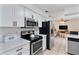 Modern kitchen with stainless steel appliances and white cabinets at 905 Suwannee Dr, Apopka, FL 32703