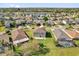 An aerial view shows homes in a well-manicured neighborhood with mature trees and green lawns at 15199 Sugargrove Way, Orlando, FL 32828