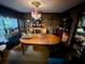 Elegant dining room with an oval table and floral wallpaper at 824 Lake Elbert Ct, Winter Haven, FL 33881