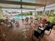 Covered patio area with pool and seating at 824 Lake Elbert Ct, Winter Haven, FL 33881