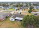 Aerial view of a single-story house with a large backyard and screened patio at 1062 Blue Horizon Dr, Deltona, FL 32725