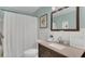 Nice bathroom with a shower/tub combo and a vanity at 1296 W Wellington Dr, Deltona, FL 32725