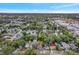 Aerial view showing home's location in a residential neighborhood at 1300 E Kaley St, Orlando, FL 32806