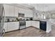 Modern kitchen with white cabinets and stainless steel appliances at 1549 Corolla Ct, Reunion, FL 34747