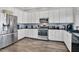 Spacious kitchen with white cabinets and stainless steel appliances at 1549 Corolla Ct, Reunion, FL 34747