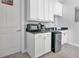 White kitchenette with black countertops and appliances at 1549 Corolla Ct, Reunion, FL 34747