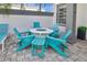 Outdoor patio with fire pit and comfortable seating at 1549 Corolla Ct, Reunion, FL 34747