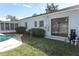 Back exterior view showing sliding glass doors and pool at 2201 Sunderland Rd, Maitland, FL 32751