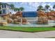 Waterleigh community entrance with a large fountain and signage at 9693 Lost Creek Dr, Winter Garden, FL 34787