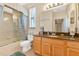 Bathroom with granite countertop and shower at 3683 Half Moon Dr, Orlando, FL 32812
