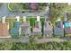 An aerial view of a single Gathering home featuring a well manicured lawn at 654 Boniview Ln, Altamonte Springs, FL 32714