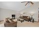 Comfortable living room with a ceiling fan, sofa, and large window for natural light at 654 Boniview Ln, Altamonte Springs, FL 32714