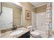 Bathroom with granite vanity, toilet, and shower/tub combo at 8835 Spyglass Loop, Clermont, FL 34711
