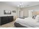 Bedroom with king-size bed, dresser, and a large TV at 2628 Calistoga Ave, Kissimmee, FL 34741