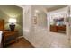 Bathroom with a large soaking tub and double vanity at 8101 Resort Village Dr # 31308, Orlando, FL 32821