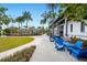 Blue patio furniture creates a relaxing space at 9203 Neher St, Orlando, FL 32827