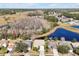 Aerial view of homes near a lake and conservation area at 1633 Corner Meadow Cir, Orlando, FL 32820