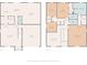 Detailed floor plan showcases layout with room dimensions of the two stories of the home at 1633 Corner Meadow Cir, Orlando, FL 32820
