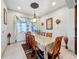 Bright dining room features a wood table and beautiful chandelier at 1719 North W Blvd, Davenport, FL 33837