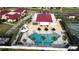 Community pool and tennis courts aerial view at 532 Hunter Cir, Kissimmee, FL 34758