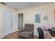 Relaxing bedroom with comfortable seating and wood flooring at 716 Katherine St, South Daytona, FL 32119