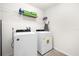 Convenient laundry room with washer, dryer, and shelving at 7260 Oakmoss Loop, Davenport, FL 33837