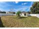 Fenced backyard with grassy area and a small tree at 108 Alexandria Cir, Deland, FL 32724