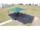 Aerial view of playground with shade structure at 1623 Aspen Ave, Davenport, FL 33837