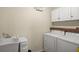 Laundry room with washer, dryer, cabinets, and utility sink at 33925 Terragona Dr, Sorrento, FL 32776