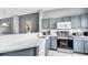 Modern kitchen with stainless steel appliances and white countertops at 1087 Park Ridge Cir, Kissimmee, FL 34746