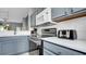 Stainless steel appliances and gray cabinets in modern kitchen at 1087 Park Ridge Cir, Kissimmee, FL 34746