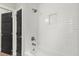 Bathroom with subway tile and black hardware at 1875 Staunton Ave, Winter Park, FL 32789