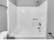 Clean bathroom featuring a shower/tub combo at 3201 S Dorchester Dr, Deltona, FL 32738
