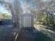 Exterior view of a large storage shed in the backyard at 3201 S Dorchester Dr, Deltona, FL 32738